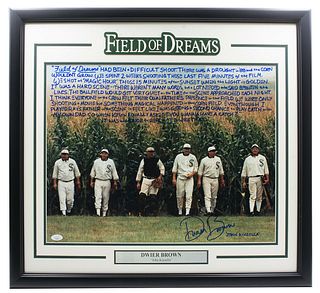 Dwier Brown Signed Framed 16x20 Field Of Dreams Photo Story Inscription (PSA COA)