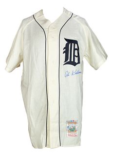 Al Kaline Signed Detroit Tigers White Mitchell Ness Cooperstown Jersey (BAS COA)