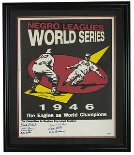 Willie Mays 1946 Negro League World Series Multi Signed Framed Promo (BAS HOLO)