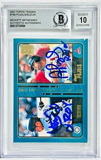 Ichrio Pujols Signed 2001 Topps Traded Inscribed ROY #T99 (BAS 10 AUTO)