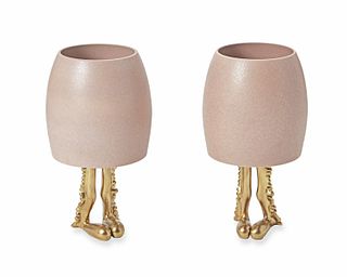 A pair of L'Objet Haas "Simon Leg" table lamps