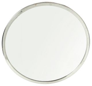 A silver wall mirror