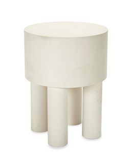 A white acrylic side table