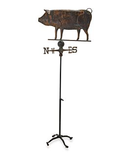An American molded copper pig weathervane