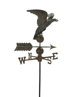 An American molded copper eagle weathervane
