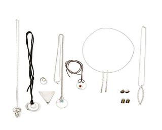 A mixed group of Modernist-style jewelry