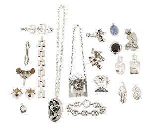 A large mixed group of Modernist-style jewelry