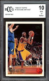 1996-97 Topps #138 Kobe Bryant Rookie Card BCCG 10