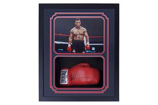 Mike Tyson Signed Custom Framed Boxing Glove BAS COA