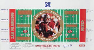 Joe Montana Signed 49ers 16.5x30 Poster (PSA Hologram)