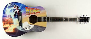 Michael J. Fox Signed 38" Custom "Back To The Future" Acoustic Guitar (JSA COA)