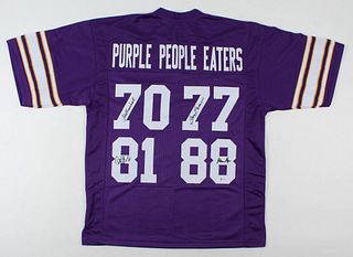 "Purple People Eaters" Jersey Signed by (4) with Alan Page, Carl Eller, Jim Marshall & Gary Larsen (Beckett COA)