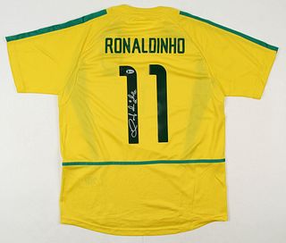 Ronaldinho Signed Jersey Inscribed "R10" (Beckett COA)