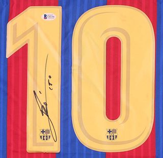 Lionel Messi Signed FC Barcelona Jersey Inscribed "Leo" (Beckett COA)