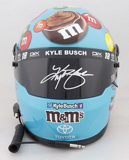 Kyle Busch Signed NASCAR M&M's Hazelnut Spread Full-Size Helmet (PA COA)