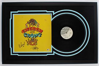 Cheech & Chong Signed 20x31 Custom Framed Vinyl Record Display (Beckett COA)