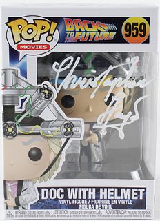 Christopher Lloyd Signed "Back To The Future" #959 Doc With Helmet Funko Pop! Figure (Beckett COA)