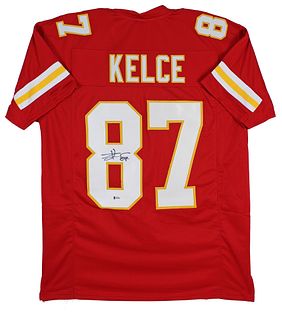 Travis Kelce Authentic Signed Red Pro Style Jersey Autographed BAS