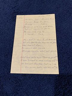 RARE Chuck Berry Handwritten Lyrics To Ramblin Rose (BAS LOA)