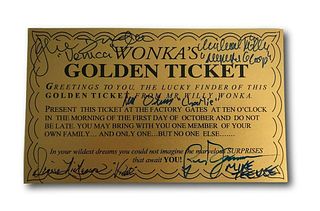 Willy Wonka All Kids x5 Signed Golden Ticket JSA COA Movie Cast Wilder
