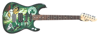 Larry Bird Boston Celtics Signed Woodrow Full Size Authentic Electric Guitar (BAS COA)