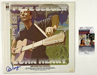 PETE SEEGER Autograph Signed "John Henry" Album Record LP (JSA COA)
