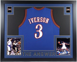 Allen Iverson Signed Custom Framed Jersey (JSA COA)