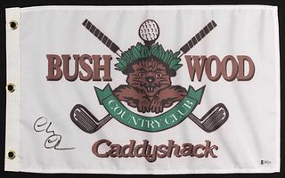 Chevy Chase Signed "Caddyshack" Bushwood Country Club Pin Flag (Beckett COA)