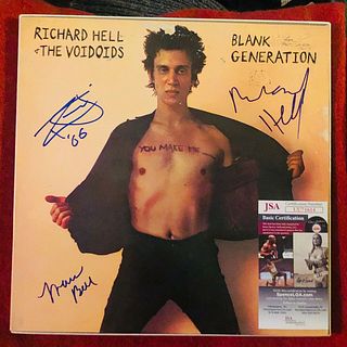 Richard Hell & The Voidoids Signed "Blank Generation" Album Record X 3 (JSA COA)