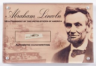 Abraham Lincoln 4x6 Custom Encapsulated Hand-Written Word (JSA LOA)