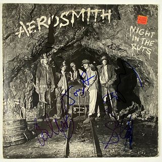 AEROSMITH Signed "Night in the Ruts" Album Record x5 LP (JSA COA)