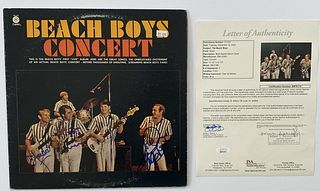 BEACH BOYS Signed "CONCERT" Record LP X3 (JSA COA)