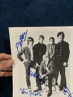 Yardbirds Signed Photo Jimmy Page Jeff Beck Chris Dreja McCarty Zeppelin (BAS LOA)