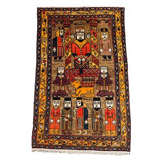 Two Pictorial Persian Malayer Rugs