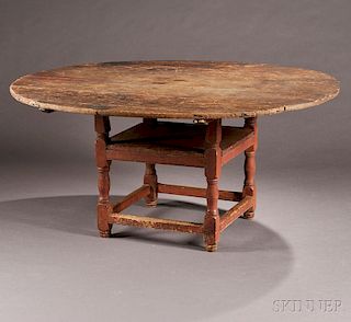 Salmon/red-painted Chair Table