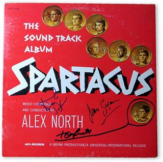 Spartacus Cast Signed Autograph Album Cover Kirk Douglas Tony Curtis JSA