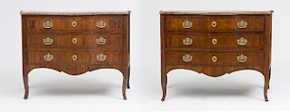 FINE PAIR OF ITALIAN GILT-METAL-MOUNTED ROSEWOOD COMMODES, PROBABLY GENOA