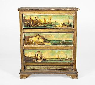 ITALIAN BAROQUE STYLE PAINTED CABINET