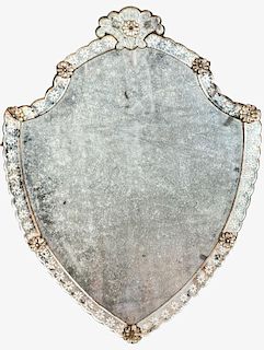 VENETIAN ETCHED GLASS MIRROR