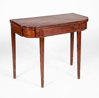 FEDERAL INLAID MAHOGANY FOLD-OVER GAMES TABLE