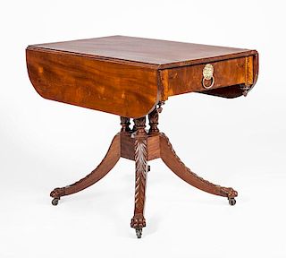 FEDERAL MAHOGANY SOFA TABLE, IN THE STYLE OF DUNCAN PHYFE
