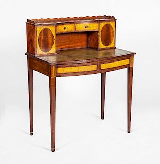 FEDERAL STYLE MAHOGANY AND BIRCH-INLAID DESK