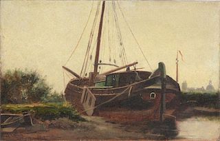 ATTRIBUTED TO WILLIAM HENRY HILLIARD (1836-1905): SAILING VESSEL