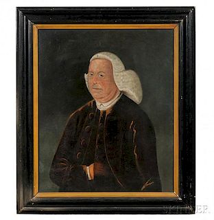 American School, Late 18th Century      Portrait of a Gentleman in a Powdered Wig.