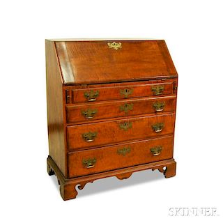Queen Anne Tiger Maple Slant-lid Desk