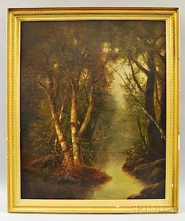 William Ongley (New York/England, 1836-1890)       Wooded Landscape.