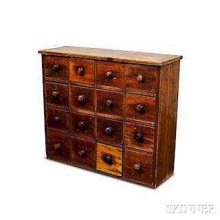 Pine Sixteen-drawer Apothecary Cupboard