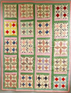 Kaleidoscope Quilt and a Yellow and Green Tulip Medallion Quilt