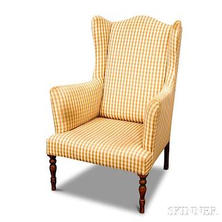 Federal-style Upholstered Wing Chair