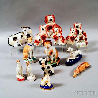 Fifteen Staffordshire Ceramic Animal Figures